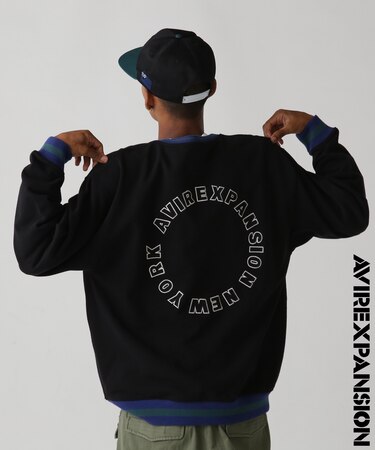 《AVIREX × EXPANSION》 CIRCLE LOGO CREWNECK SWEAT ／ サークルロゴ クルーネック スウェット