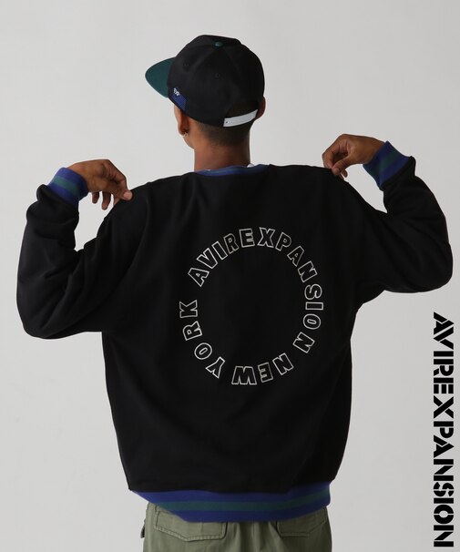 《AVIREX × EXPANSION》 CIRCLE LOGO CREWNECK SWEAT ／ サークルロゴ クルーネック スウェット