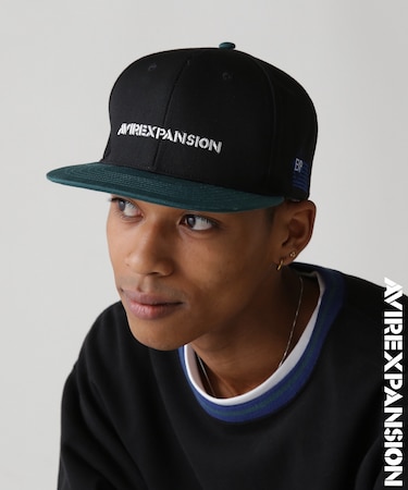 《AVIREX × EXPANSION》 FLAT VISOR CAP BLACK ／ フラット バイザー キャップ ブラック