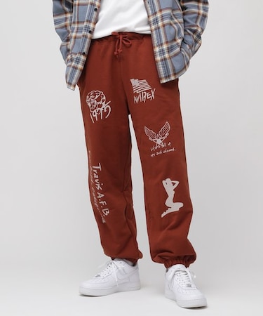 《WEB限定》STENCIL PRINT SWEAT PANTS ／ ステンシル プリント スウェットパンツ ／ AVIREX ／ アヴィレ