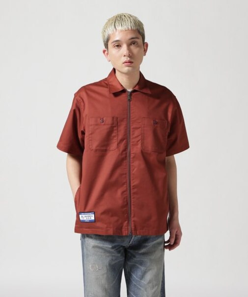 《WEB&DEPOT限定》S／S ZIP UP WORK SHIRT ／ ショートスリーブ ジップアップ ワークシャツ ／ AVIREX ／