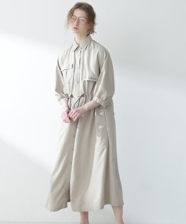 STORM FLAP DETAILE LONG SHIRTS／ストームフラップ ロングシャツ／ワンピ