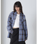 《直営店限定》COTTON WIDE CHECK EMB SHIRTS USAF／コットンワイドチェ