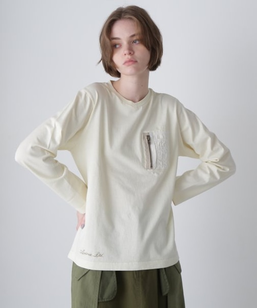 《直営店限定》L／S FADE WASH MA-1 POCKET／フェイドウォッシュ MA-1