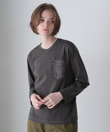 《直営店限定》L／S FADE WASH MA-1 POCKET／フェイドウォッシュ MA-1