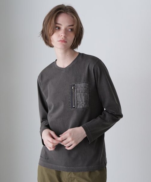 《直営店限定》L／S FADE WASH MA-1 POCKET／フェイドウォッシュ MA-1