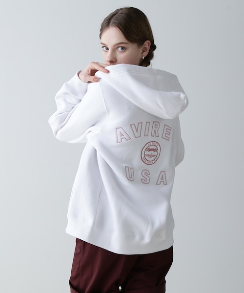 新品タグ付き☆AMERICANA パーカー ホワイト VARSITY LOGO SWEAT PARKA／バーシティロゴ スウェットパーカー