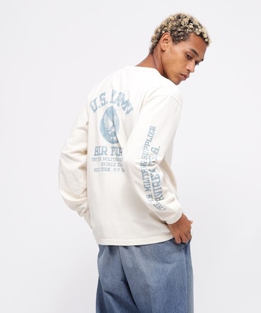 MIL. STENCIL T-SHIRT USA.A.F / ミリタリー ステンシル 長袖Tシャツ USA.A.F / AVIREX /