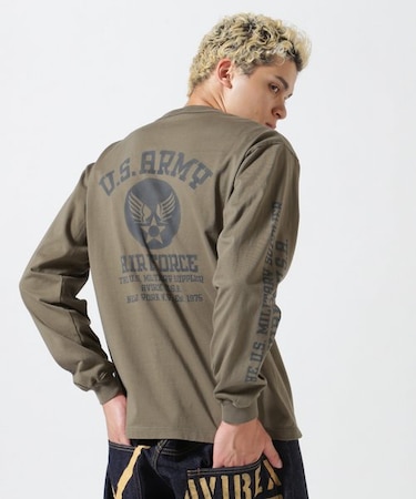 MIL. STENCIL T-SHIRT USA.A.F / ミリタリー ステンシル 長袖Tシャツ USA.A.F / AVIREX /