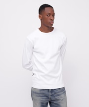 《DAILY／デイリー》RIB L／S CREW NECK T-SHIRT／リブ 長袖 クルーネック Tシャツ  デイリーウェア