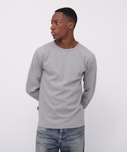 《DAILY／デイリー》RIB L／S CREW NECK T-SHIRT／リブ 長袖 クルーネック Tシャツ  デイリーウェア