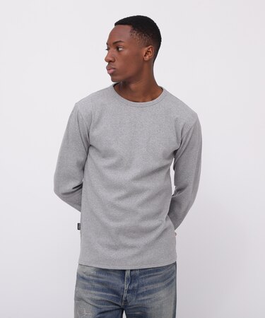 《DAILY／デイリー》RIB L／S CREW NECK T-SHIRT／リブ 長袖 クルーネック Tシャツ  デイリーウェア
