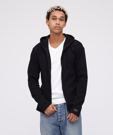 《DAILY／デイリー》RIB ZIP PARKA／デイリー 長袖 リブ ジップパーカー／AVIREX／アヴィレックス