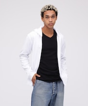 《DAILY/デイリー》RIB ZIP PARKA/デイリー 長袖 リブ ジップパーカー/AVIREX/アヴィレックス