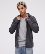 《DAILY／デイリー》RIB ZIP PARKA／デイリー 長袖 リブ ジップパーカー／AVIREX／アヴィレックス