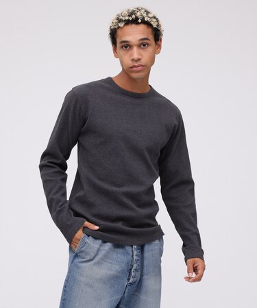 《DAILY/デイリー》MINI WAFFLE CREW-NECK L/S T-SHIRT/ミニワッフル クルーネック 長袖 Tシャツ