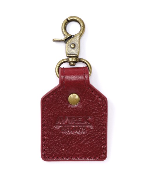 AVIREX KEY HOLDER EMBOSSED LEATHER / アヴィレックス キーホルダー エンボス レザー