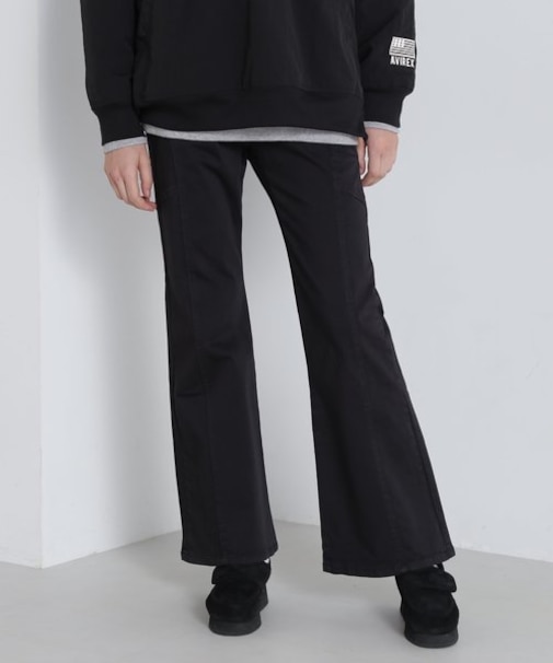 SATIN FLARE STRECH PANTS／サテンフレアストレッチパンツ