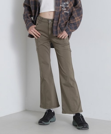 SATIN FLARE STRECH PANTS／サテンフレアストレッチパンツ