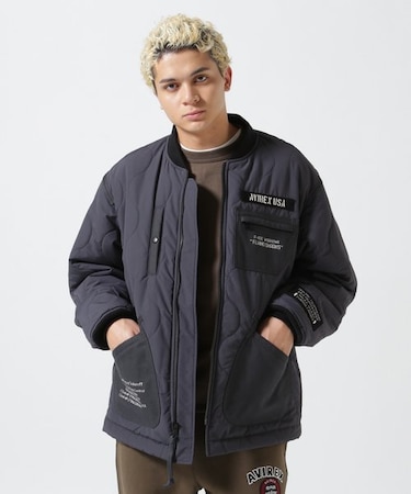 QUILTED ARMY JACKET FLYNIG SHARKS ／ キルティング　アーミージャケット フライングシャーク