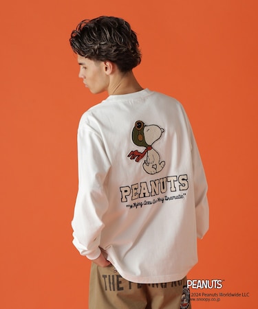 《AVIREX × PEANUTS》LONGSLEEVE　T-SHIRT "FLYING ACE" ／長袖Tシャツ "フライング エース"
