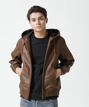 《WEB&DEPOT限定》LEATHER HOODIE／レザーフードジャケット