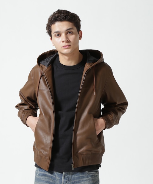 《WEB&DEPOT限定》LEATHER HOODIE／レザーフードジャケット