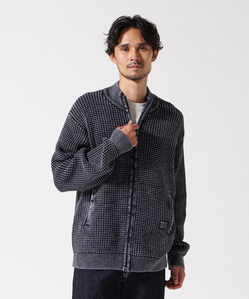 《直営店限定》FADE WASH COMMAND ZIP UP KNIT ／ フェイドウォッシュ コマンド ジップアップ ニット