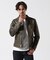 LEATHER MILITARY RIDERS JACKET／レザー ミリタリー ライダース