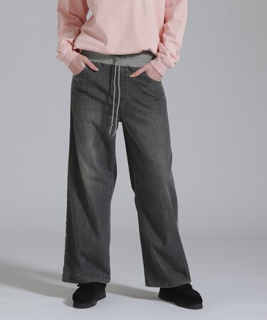WAIST RIB DENIM PANTS／ウエストリブ デニムパンツ