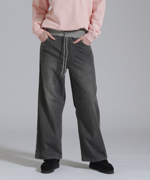 WAIST RIB DENIM PANTS／ウエストリブ デニムパンツ
