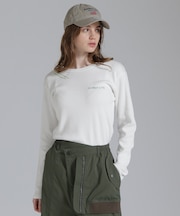 DOODLE PRINT HONEYCOMB WAFFLE LONG SLEEVE T-SHIRT／ダブルプリントハニカムワッフル