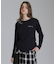 DOODLE PRINT HONEYCOMB WAFFLE LONG SLEEVE T-SHIRT／ダブルプリントハニカムワッフル