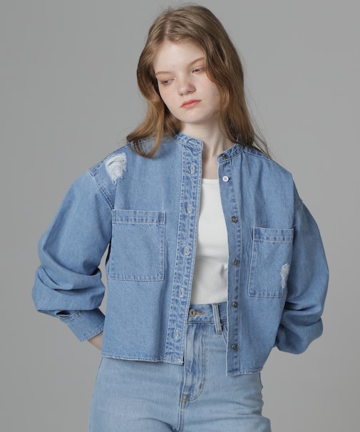 《Belle LINE》L／S DENIM SHIRT／デニムシャツ