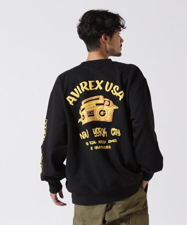 FOAMING CREW NECK SWEAT "AVIREX USA" ／ フォーミング クルーネックスウェット ／ AVIREX