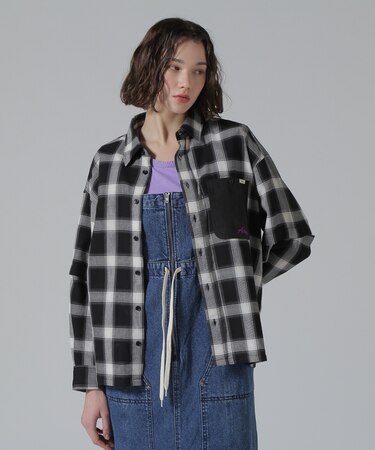 WAFFLE OMBRE CHECK DETACHABLE SHIRTS／ワッフルオンブレチェック デタッチャブルシャツ