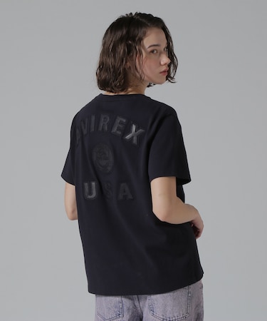 《50th Anniversary》LEATHER PATCHED VARSITY T-SHIRT／レザーパッチド バーシティーTシャツ