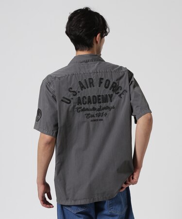 FADED WORK SHIRT "USAFA" ／ フェイド 半袖ワークシャツ ／ AVIREX ／ アヴィレックス