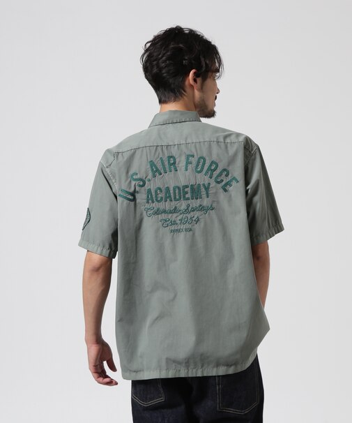 FADED WORK SHIRT "USAFA" ／ フェイド 半袖ワークシャツ ／ AVIREX ／ アヴィレックス