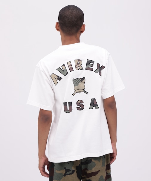 《直営店限定》VARSITY CAMO LOGO T-SHIRT ／ バーシティ カモ ロゴ 半袖Tシャツ ／ AVIREX