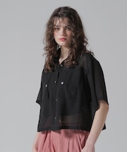 《WOMAN/直営店限定》EMBROIDERY SHEER SHIRT/刺繍シアーシャツ