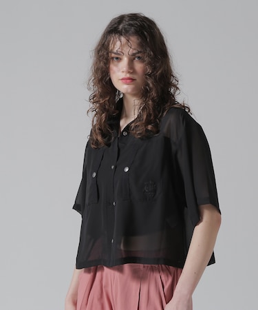 《WOMAN／直営店限定》EMBROIDERY SHEER SHIRT／刺繍シアーシャツ