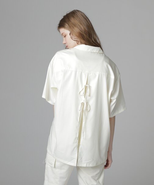 《直営店限定》WOMEN'S BACK RIBBON TENCEL SHIRTS／バックリボン テンセルシャツ