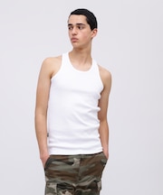 《DAILY／デイリー》RIB TANK TOP BACK CROSS／リブ タンクトップ バッククロス  デイリーウェア