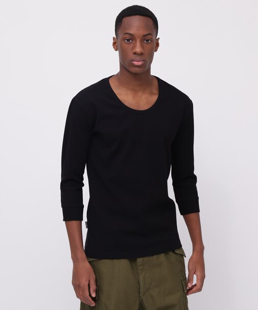 《DAILY／デイリー》2／3 SLEEVE U-NECK T-SHIRT／2／3 スリーブ Uネック Tシャツ