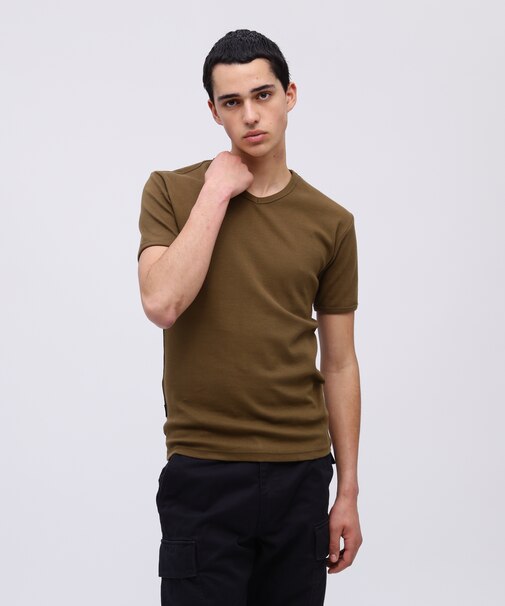 《DAILY/デイリー》RIB S/S V-NECK T-SHIRT/リブ 半袖 ブイネック Tシャツ デイリーウェア