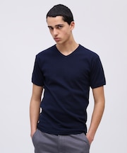 《DAILY/デイリー》RIB S/S V-NECK T-SHIRT/リブ 半袖 ブイネック Tシャツ デイリーウェア