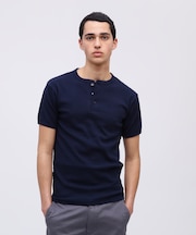 《DAILY／デイリー》RIB S／S HENLEY NECK T-SHIRT