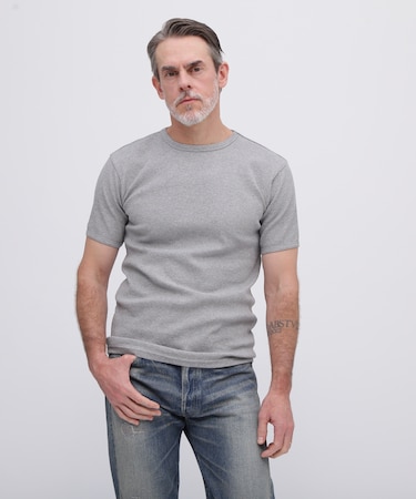 《DAILY／デイリー》MINI WAFFLE S／S CREW NECK T-SHIRT／ミニワッフル 半袖 クルーネック Tシャツ