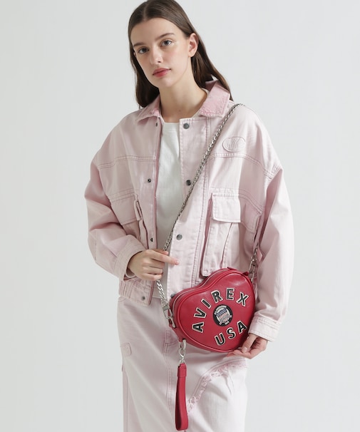 《直営店限定》VARSITY HEART CHAIN BAG／バーシティーハートチェーンバッグ